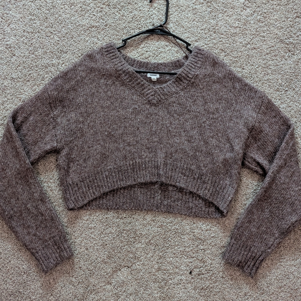 Garage cropped brown sweater